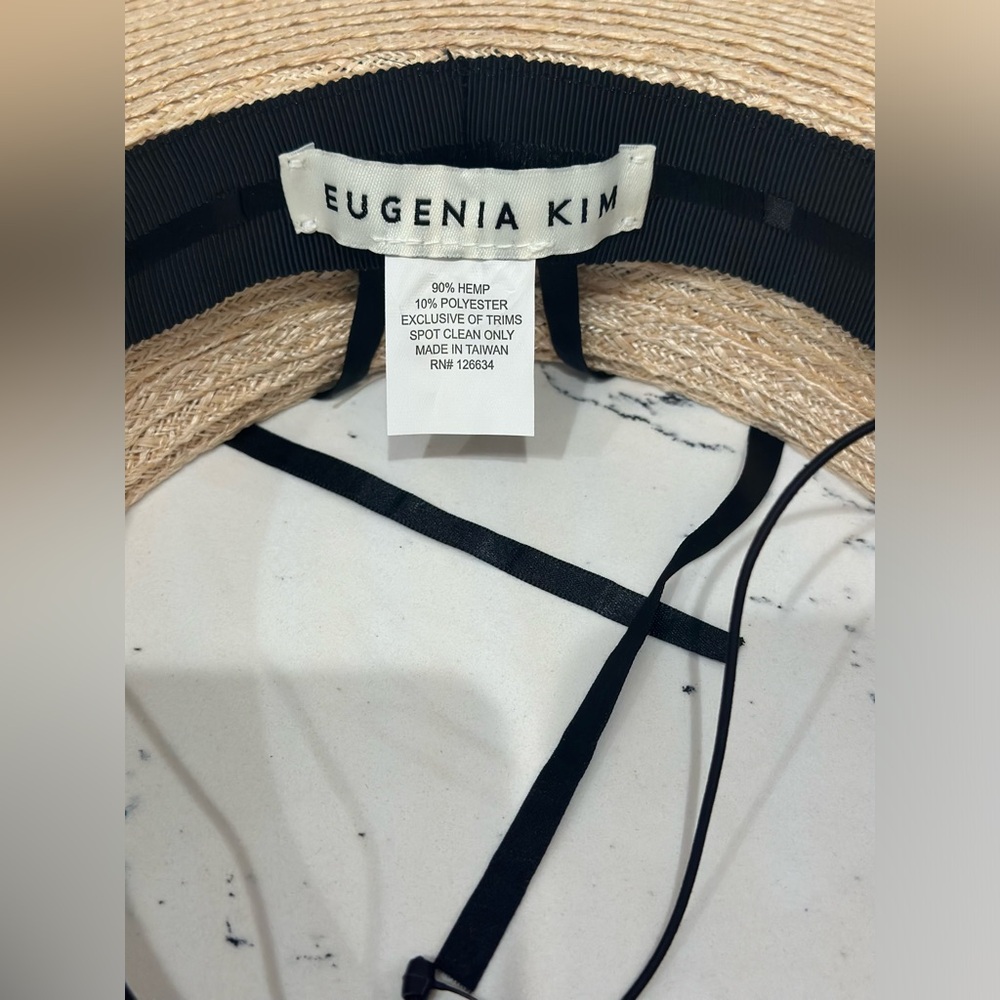 Eugenia Kim hat new no tags: Lettie grosgrain trimmed hemp blend visor - Picture 2 of 14